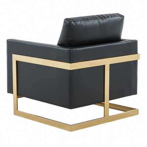 Lincoln Modern Upholstered Accent Armchair With Gold/Black Metal Frame