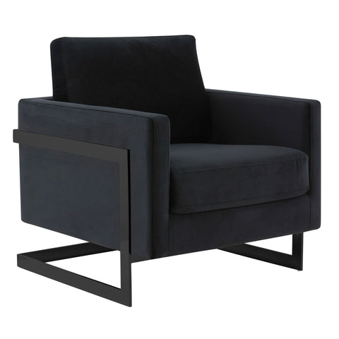 Lincoln Modern Upholstered Accent Armchair With Gold/Black Metal Frame