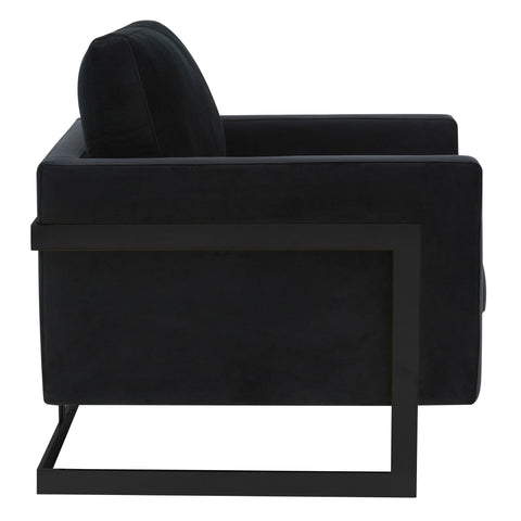 Lincoln Modern Upholstered Accent Armchair With Gold/Black Metal Frame