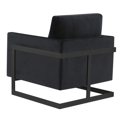 Lincoln Modern Upholstered Accent Armchair With Gold/Black Metal Frame