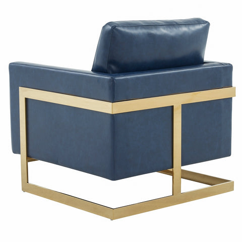 Lincoln Modern Upholstered Accent Armchair With Gold/Black Metal Frame