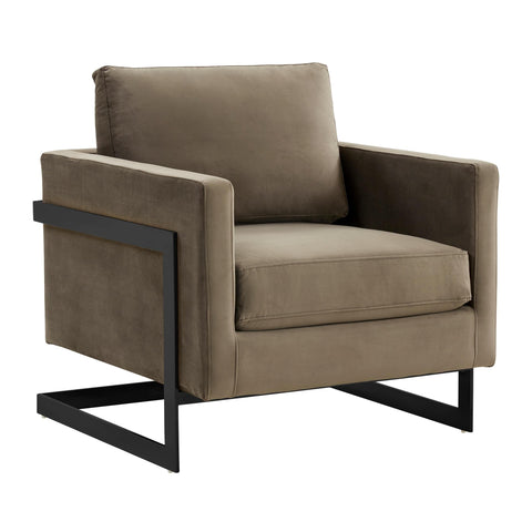 Lincoln Modern Upholstered Accent Armchair With Gold/Black Metal Frame