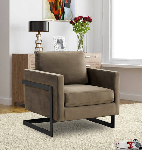 Lincoln Modern Upholstered Accent Armchair With Gold/Black Metal Frame