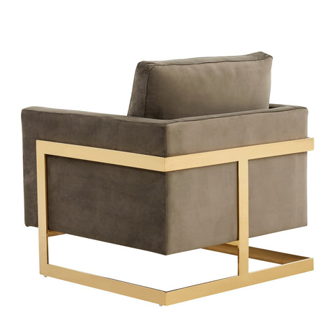 Lincoln Modern Upholstered Accent Armchair With Gold/Black Metal Frame