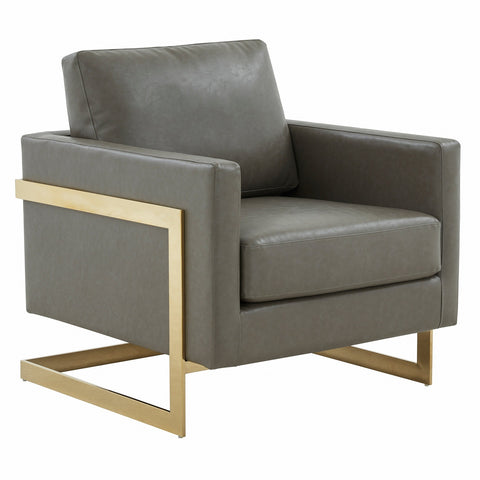 Lincoln Modern Upholstered Accent Armchair With Gold/Black Metal Frame