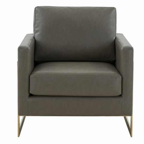 Lincoln Modern Upholstered Accent Armchair With Gold/Black Metal Frame