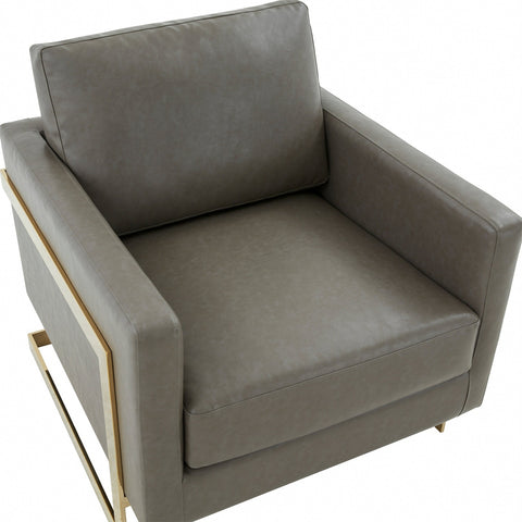 Lincoln Modern Upholstered Accent Armchair With Gold/Black Metal Frame