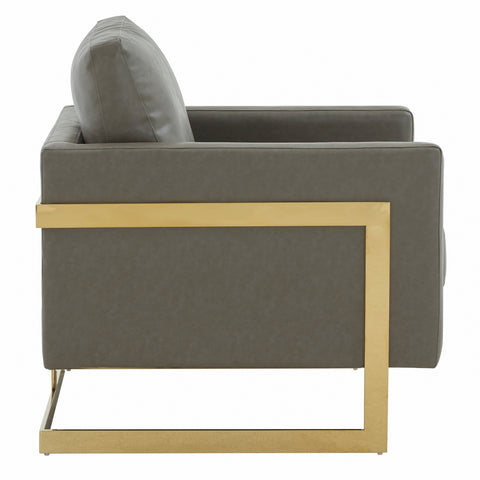 Lincoln Modern Upholstered Accent Armchair With Gold/Black Metal Frame