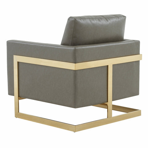 Lincoln Modern Upholstered Accent Armchair With Gold/Black Metal Frame