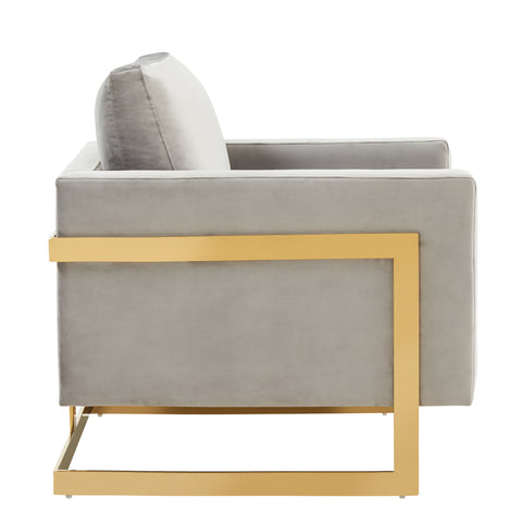 Lincoln Modern Upholstered Accent Armchair With Gold/Black Metal Frame