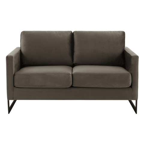 Lincoln Velvet Loveseat Sofa with Black Stainless Steel Frame