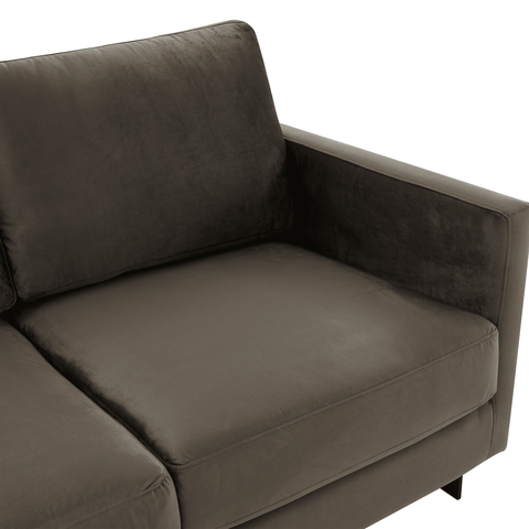 Lincoln Velvet Loveseat Sofa with Black Stainless Steel Frame