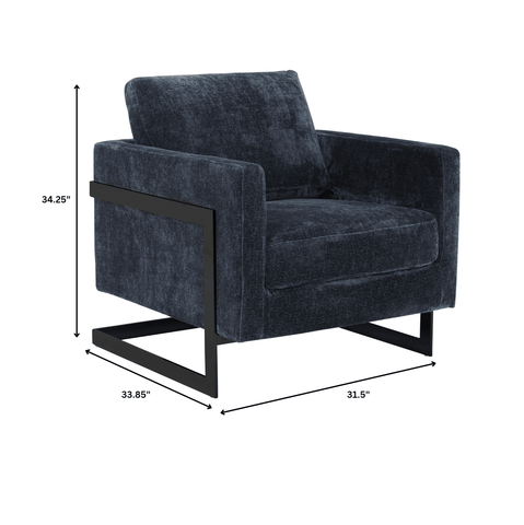 Lincoln Geometric Accent Chair Upholstered Boucle with Black Stainless-Steel Base