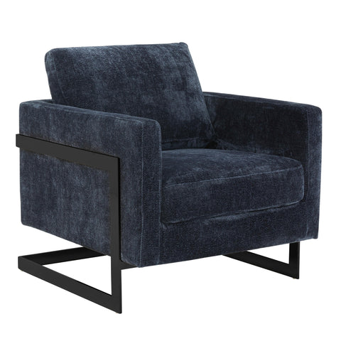 Lincoln Geometric Accent Chair Upholstered Boucle with Black Stainless-Steel Base