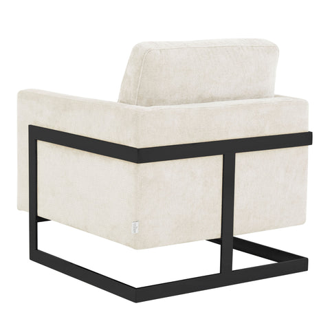 Lincoln Modern Upholstered in Fabric Accent Armchair With Gold/Black/White Metal Frame