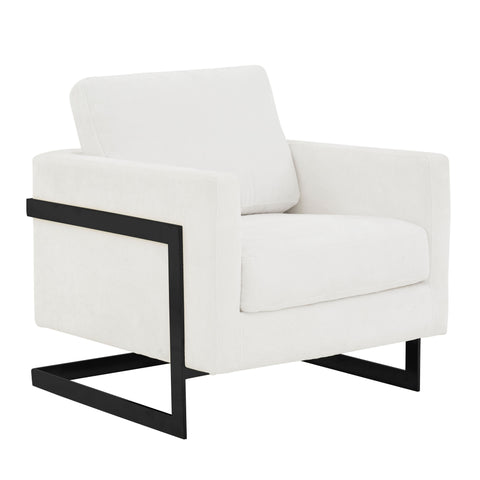 Lincoln Modern Upholstered in Fabric Accent Armchair With Gold/Black/White Metal Frame