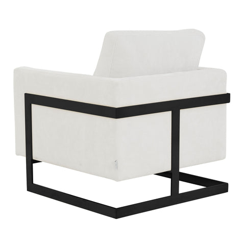 Lincoln Modern Upholstered in Fabric Accent Armchair With Gold/Black/White Metal Frame