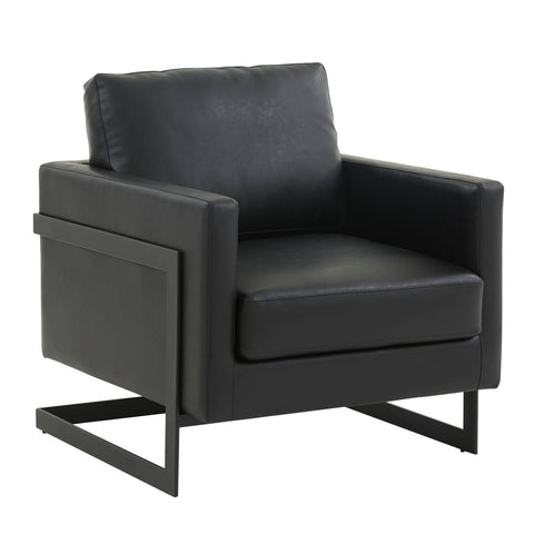 Lincoln Modern Upholstered Accent Armchair With Gold/Black Metal Frame