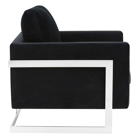 Lincoln Modern Upholstered in Fabric Accent Armchair With Gold/Black/White Metal Frame