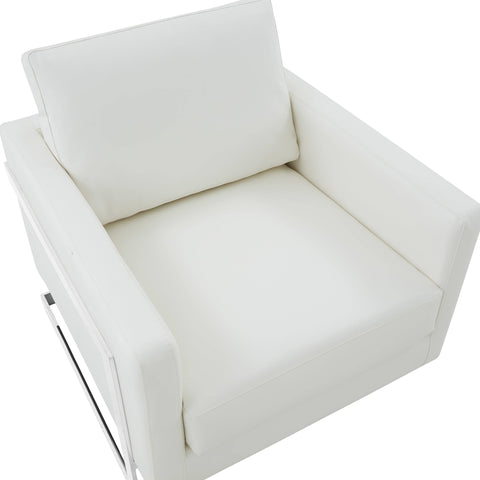 Lincoln Leather Accent Armchair Chair Sofa with Chromed Stainless Steel Frame