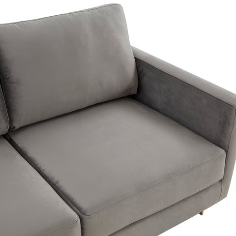 Lincoln 3-Seater Sofa Upholstered in Velvet Fabric with Chrome Stainless Steel Frame