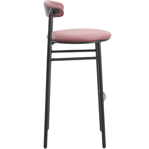 Lume Series Modern Bar Stool Upholstered in Leather Set 2