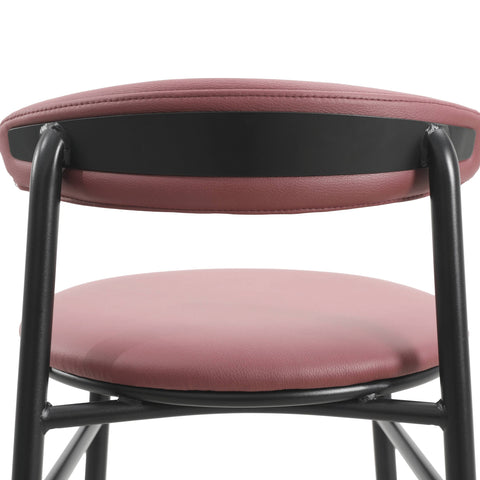 Lume Series Modern Bar Stool Upholstered in Leather Set 2