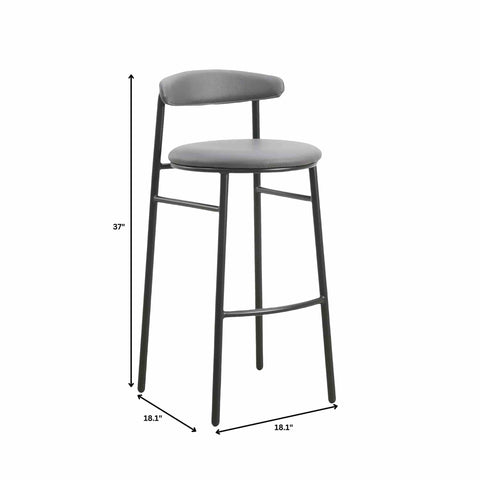 Lume Series Modern Bar Stool Upholstered in Leather Set 2