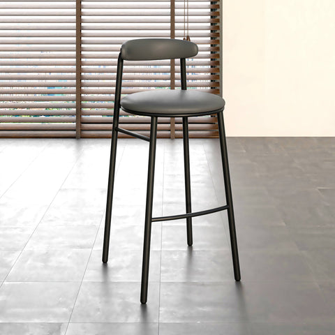 Lume Series Modern Bar Stool Upholstered in Leather Set 2