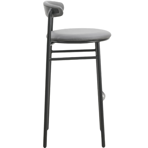 Lume Series Modern Bar Stool Upholstered in Leather Set 2