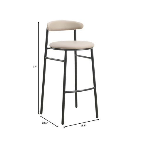 Lume Series Modern Bar Stool Upholstered in Leather Set 2