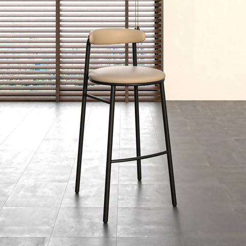 Lume Series Modern Bar Stool Upholstered in Leather Set 2