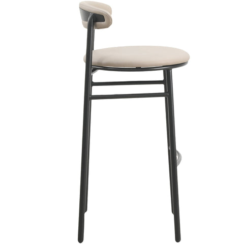 Lume Series Modern Bar Stool Upholstered in Leather Set 2