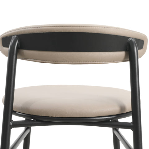 Lume Series Modern Bar Stool Upholstered in Leather Set 2