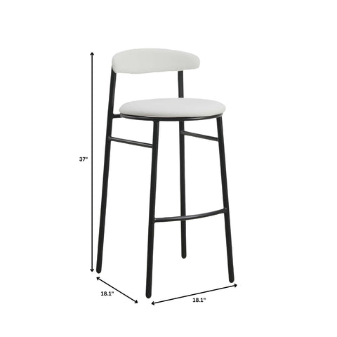 Lume Series Modern Bar Stool Upholstered in Leather Set 2