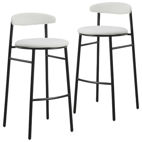 Lume Series Modern Bar Stool Upholstered in Leather Set 2