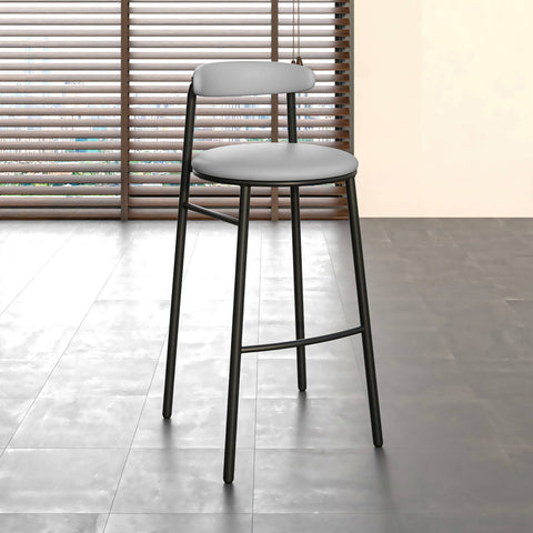 Lume Series Modern Bar Stool Upholstered in Leather Set 2