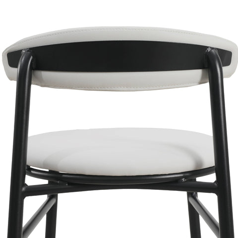 Lume Series Modern Bar Stool Upholstered in Leather Set 2