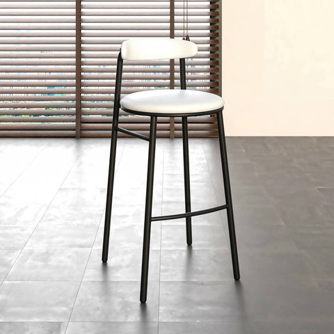 Lume Series Modern Bar Stool Upholstered in Leather Set 2