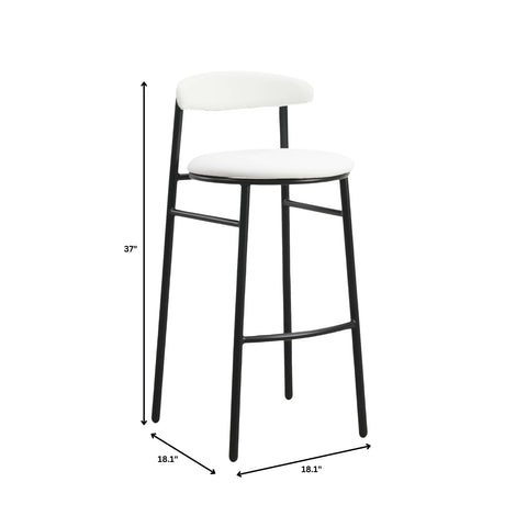 Lume Series Modern Bar Stool Upholstered in Leather Set 2