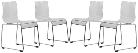 Lima Modern Acrylic Chair Set of 4