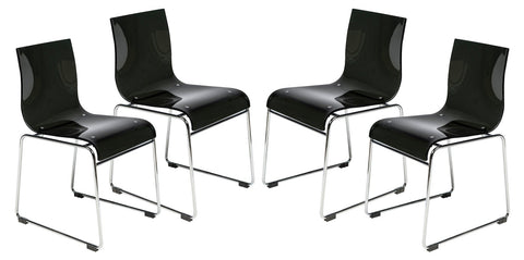 Lima Modern Acrylic Chair Set of 4