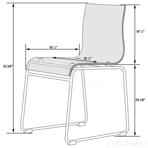 Lima Modern Acrylic Chair Set of 4