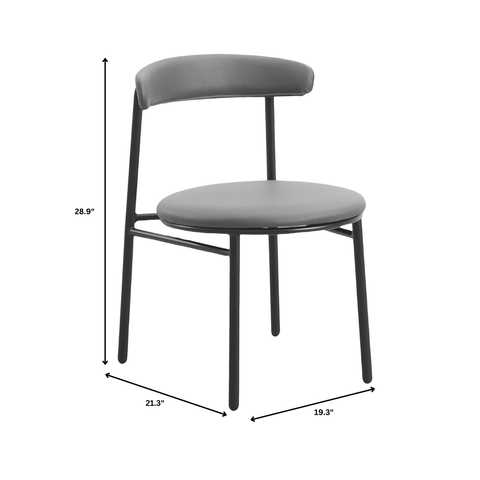 Lume Modern Dining Chair Upholstered in Polyester with Metal Legs