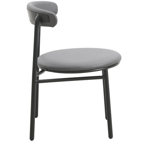 Lume Modern Dining Chair Upholstered in Polyester with Metal Legs