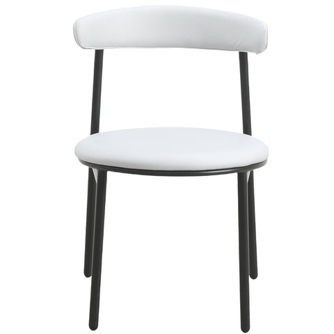 Lume Modern Dining Chair Upholstered in Polyester with Metal Legs