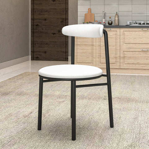 Lume Modern Dining Chair Upholstered in Polyester with Metal Legs