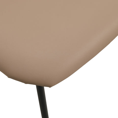 Lyra Leather Dining Chair with a Beech Wood Curved Back and Iron Legs