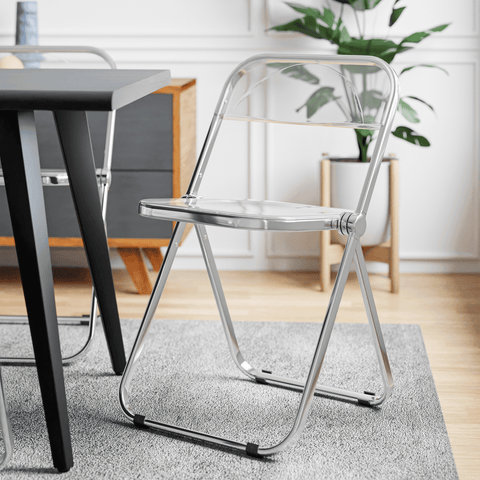 Lawrence Acrylic Folding Chair With Metal Frame