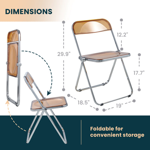 Lawrence Acrylic Folding Chair With Metal Frame